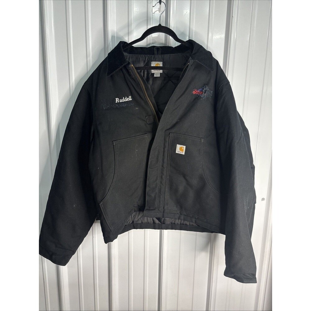 Carhartt Mens J002 Black Canvas Coat Large - See Pics